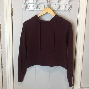 Burgundy Comfy Cropped Hoodie